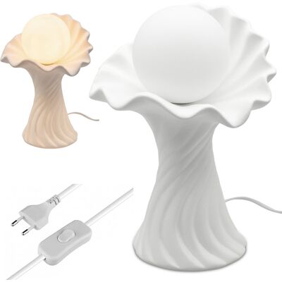 Tragar Lampka Nocna Porcelanowa Stołowa 28cm Dekoracyjna Perła do Sypialni Salonu Tragar Lampka Nocna Porcelanowa Stołowa 28cm Dekoracyjna Perła do Sypialni Salonu