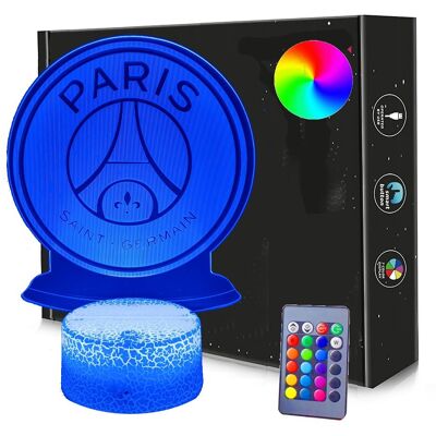 Rodzinkowo.pl Lampka nocna PSG Paris Saint-Germain 3D Led USB / BATERIE + PILOT RGB Rodzinkowo.pl Lampka nocna PSG Paris Saint-Germain 3D Led USB / BATERIE + PILOT RGB