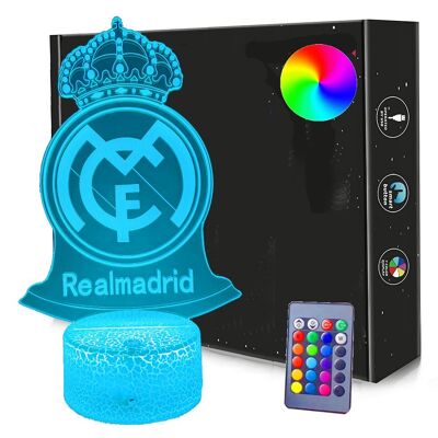 Rodzinkowo.pl Lampka Nocna Real Madryt 3D Led Usb / Baterie + Pilot Rgb Rodzinkowo.pl Lampka Nocna Real Madryt 3D Led Usb / Baterie + Pilot Rgb