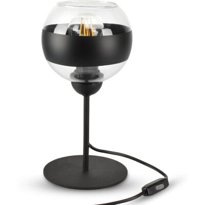 Luxolar Lampka Nocna Stołowa Dekoracyjna Czarna Szklana Kula Black Belt L1 LED E27 Luxolar Lampka Nocna Stołowa Dekoracyjna Czarna Szklana Kula Black Belt L1 LED E27