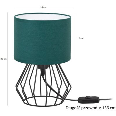 Tornado Lampka nocna stołowa do sypialni z abażurem 16 cm szaro-złotym industrialna loft Tornado Lampka nocna stołowa do sypialni z abażurem 16 cm szaro-złotym industrialna loft