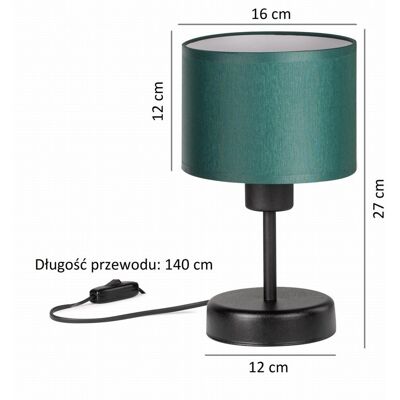 Tornado Lampka Nocna Stołowa Do Sypialni Z Abażurem 16 Cm Zielonym Industrialna Loft Tornado Lampka Nocna Stołowa Do Sypialni Z Abażurem 16 Cm Zielonym Industrialna Loft