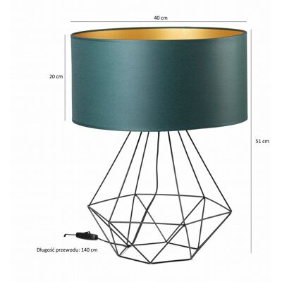 Tornado Lampka nocna stołowa do sypialni z abażurem 40 cm zielono-złotym industrialna loft Tornado Lampka nocna stołowa do sypialni z abażurem 40 cm zielono-złotym industrialna loft