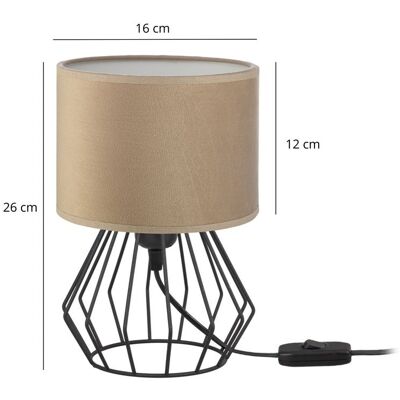 Tornado Lights Lampka nocna stołowa do sypialni z abażurem mini welurowym cappuccino glamour loft Tornado Lights Lampka nocna stołowa do sypialni z abażurem mini welurowym cappuccino glamour loft