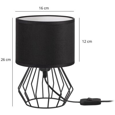 Tornado Lights Lampka nocna stołowa do sypialni z abażurem mini welurowym czarnym glamour loft Tornado Lights Lampka nocna stołowa do sypialni z abażurem mini welurowym czarnym glamour loft