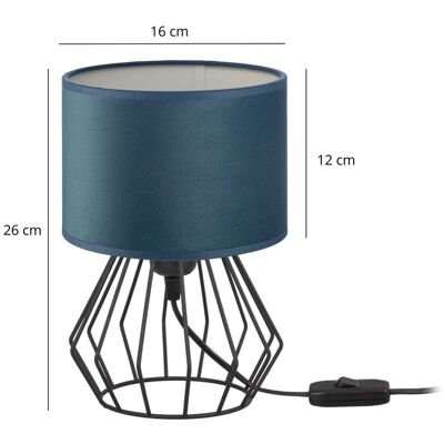 Tornado Lights Lampka nocna stołowa do sypialni z abażurem mini welurowym jeansowym glamour loft Tornado Lights Lampka nocna stołowa do sypialni z abażurem mini welurowym jeansowym glamour loft