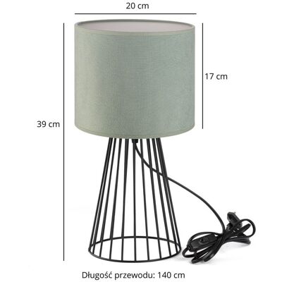 Inny producent Lampka nocna stołowa do sypialni z abażurem welurowym szałwiowym glamour Inny producent Lampka nocna stołowa do sypialni z abażurem welurowym szałwiowym glamour