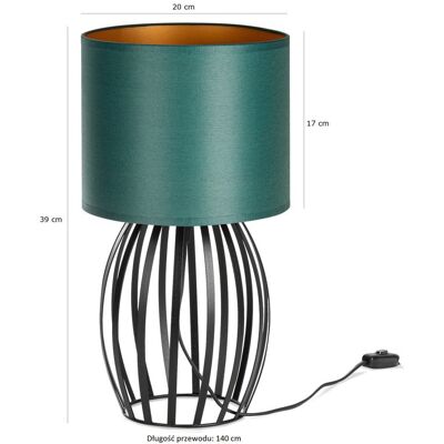 Tornado Lampka nocna stołowa do sypialni z abażurem zielono-złotym industrialna loft Tornado Lampka nocna stołowa do sypialni z abażurem zielono-złotym industrialna loft