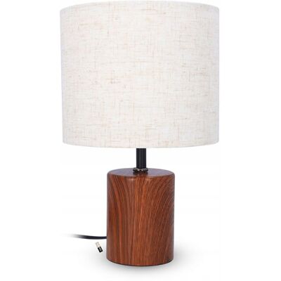 Cadro Lampka nocna stołowa z abażurem 29 cm do kontaktu klasyczna brąz beż Cadro Lampka nocna stołowa z abażurem 29 cm do kontaktu klasyczna brąz beż