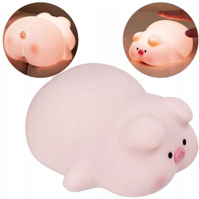Inny producent Lampka nocna ŚWINKA miękki silikon ABS dotykowa ciepłe światło lampa dla dzieci Inny producent Lampka nocna ŚWINKA miękki silikon ABS dotykowa ciepłe światło lampa dla dzieci