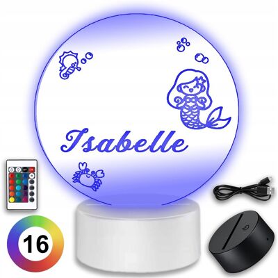 Koala Wood Lampka Nocna Syrenka Na Baterie Led na Biurko Ocean USB Grawer Imię Prezent Koala Wood Lampka Nocna Syrenka Na Baterie Led na Biurko Ocean USB Grawer Imię Prezent