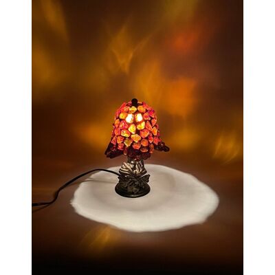 Bezmarkowe Lampka nocna Tiffany z bursztynem koniakowym 21 cm Lampa Witrażowa Bezmarkowe Lampka nocna Tiffany z bursztynem koniakowym 21 cm Lampa Witrażowa
