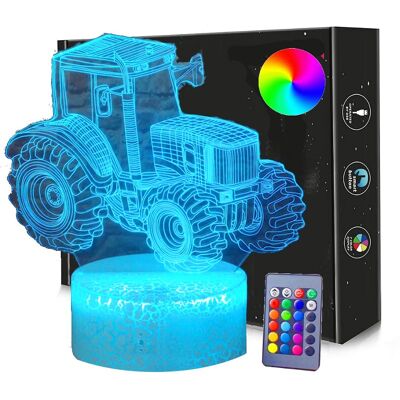 Rodzinkowo.pl Lampka nocna TRAKTOR 3D Led USB / BATERIE + PILOT RGB Rodzinkowo.pl Lampka nocna TRAKTOR 3D Led USB / BATERIE + PILOT RGB