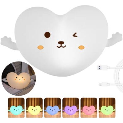 SMX Design Lampka nocna w kształcie SERCA Lampka nocna dla dzieci SILIKONOWA na USB SMX Design Lampka nocna w kształcie SERCA Lampka nocna dla dzieci SILIKONOWA na USB