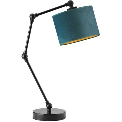 LYSNE Lampka Nocna Z Regulowanym Stelażem Asmara Velur, Zieleń Butelkowa Ze Złotym Wnętrzem LYSNE Lampka Nocna Z Regulowanym Stelażem Asmara Velur, Zieleń Butelkowa Ze Złotym Wnętrzem