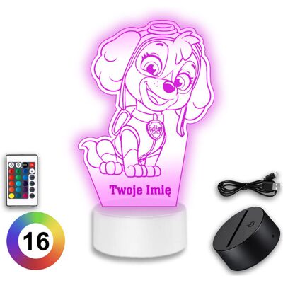 Koala Wood Lampka Skye Psi Patrol Nocna Dla Dzieci Skaj Bajka Twój Napis 3D LED Koala Wood Lampka Skye Psi Patrol Nocna Dla Dzieci Skaj Bajka Twój Napis 3D LED