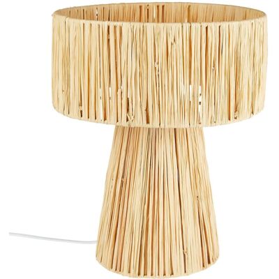 Atmosphera Lampka stołowa boho z rafii Orane 34cm beżowa Atmosphera Lampka stołowa boho z rafii Orane 34cm beżowa