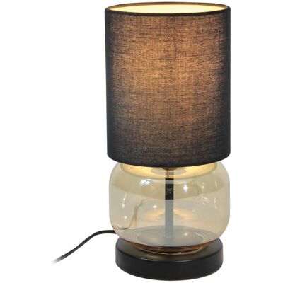 Lampka stołowa Dorme TB-63748-BL-AMB Italux tkanina szkło czarny bursztynowy Lampka stołowa Dorme TB-63748-BL-AMB Italux tkanina szkło czarny bursztynowy