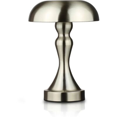 Interlook Lampka stołowa LED Grzybek Bezprzewodowa lampka do hotelu, restauracji Nocna lampka dotykowa HJA24-A-SILVER Interlook Lampka stołowa LED Grzybek Bezprzewodowa lampka do hotelu, restauracji Nocna lampka dotykowa HJA24-A-SILVER