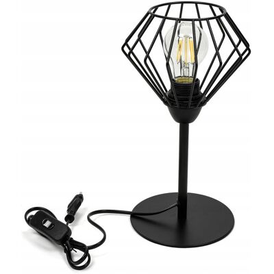 LEDLUX Lampka Stołowa Nocna LED Lampa Biurkowa Czarna Nowoczesna E27 do Sypialni LEDLUX Lampka Stołowa Nocna LED Lampa Biurkowa Czarna Nowoczesna E27 do Sypialni