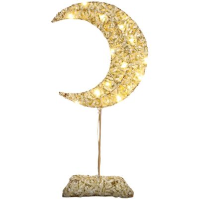 Inny producent Lampka Stołowa Nocna LED na Baterie Księżyc Dekoracyjna Ozdoba Złota 38 cm Inny producent Lampka Stołowa Nocna LED na Baterie Księżyc Dekoracyjna Ozdoba Złota 38 cm