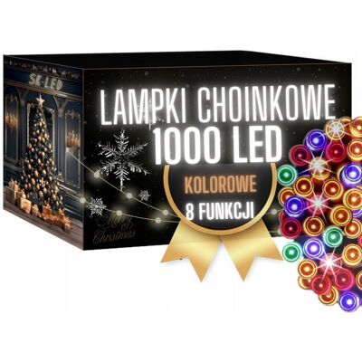 Inny producent Lampki Choinkowe 1000 Led Kolorowe 72M Światełka Na Choinkę Led Zewnętrzne Inny producent Lampki Choinkowe 1000 Led Kolorowe 72M Światełka Na Choinkę Led Zewnętrzne