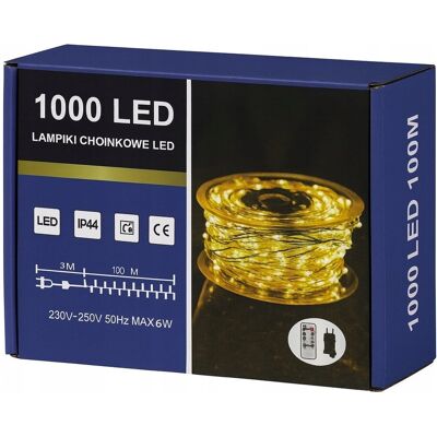 Inny producent Lampki Choinkowe 1000 LED Mikro Drucik 100m Ciepły Biały IP65 Pilot Inny producent Lampki Choinkowe 1000 LED Mikro Drucik 100m Ciepły Biały IP65 Pilot