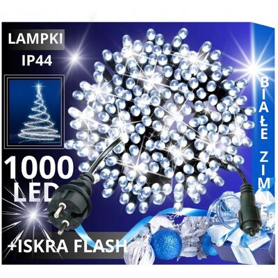Eddcom Lampki Choinkowe 1000 Led Zewnętrzne Stałe Flash Iskra Ip44 Białe Kurtyna Eddcom Lampki Choinkowe 1000 Led Zewnętrzne Stałe Flash Iskra Ip44 Białe Kurtyna