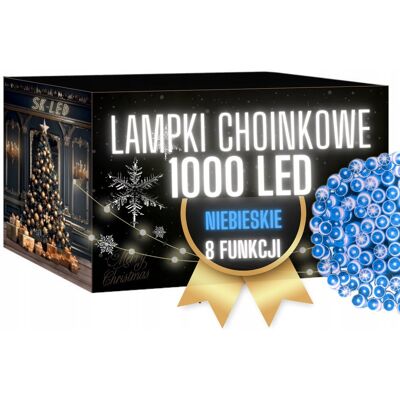 Inny producent Lampki Choinkowe 1000Led Niebieskie 72M Światełka Na Choinkę Led Zewnętrzne Inny producent Lampki Choinkowe 1000Led Niebieskie 72M Światełka Na Choinkę Led Zewnętrzne