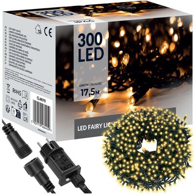 Springos Lampki choinkowe 300 LED 15 m biały ciepły zewnętrzne oświetlenie świąteczne Springos Lampki choinkowe 300 LED 15 m biały ciepły zewnętrzne oświetlenie świąteczne
