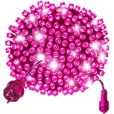Inny producent Lampki Choinkowe 300 LED Różowe Flash 22m IP44 Zewnętrzne Wodoodporne Inny producent Lampki Choinkowe 300 LED Różowe Flash 22m IP44 Zewnętrzne Wodoodporne