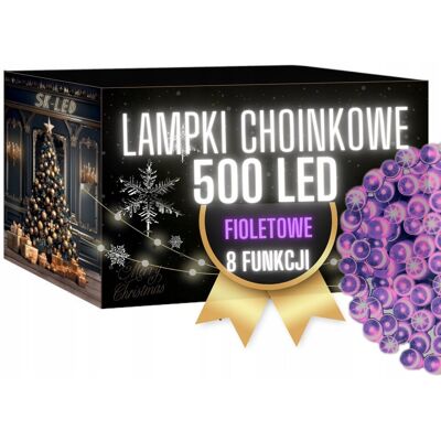 YS Lampki Choinkowe 500 Led Fioletowe 38M Światełka Na Choinkę Led Zewnętrzne YS Lampki Choinkowe 500 Led Fioletowe 38M Światełka Na Choinkę Led Zewnętrzne