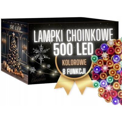 YS Lampki Choinkowe 500 Led Kolorowe 38M Światełka Na Choinkę Led Zewnętrzne YS Lampki Choinkowe 500 Led Kolorowe 38M Światełka Na Choinkę Led Zewnętrzne