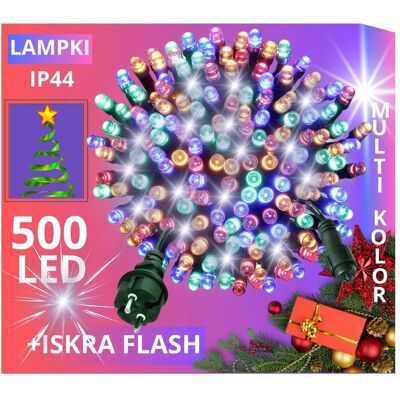 Eddcom LAMPKI CHOINKOWE 500 LED ZEWNĘTRZNE STAŁE FLASH IP44 GRUBE KURTYNA MULTI Eddcom LAMPKI CHOINKOWE 500 LED ZEWNĘTRZNE STAŁE FLASH IP44 GRUBE KURTYNA MULTI