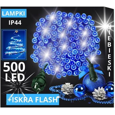 Eddcom Lampki Choinkowe 500 Led Zewnętrzne Stałe Flash Iskra Ip44 Grube Niebieskie Eddcom Lampki Choinkowe 500 Led Zewnętrzne Stałe Flash Iskra Ip44 Grube Niebieskie