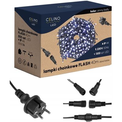 Inny producent LAMPKI CHOINKOWE 500 LED ZEWNĘTRZNE STAŁE ŚWIATŁO ŚWIATEŁKA BIAŁE ZIMNE Inny producent LAMPKI CHOINKOWE 500 LED ZEWNĘTRZNE STAŁE ŚWIATŁO ŚWIATEŁKA BIAŁE ZIMNE