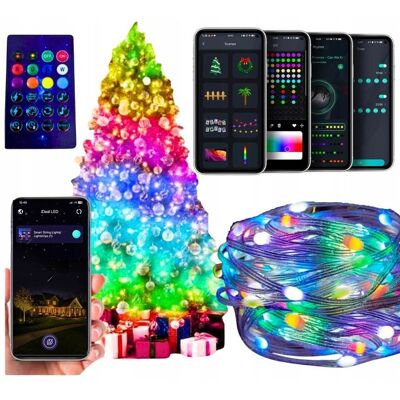 Inny producent Lampki Choinkowe Led Smart Aplikacja Pilot Taśma Bluetooth Rgb 15M Ozdoba Inny producent Lampki Choinkowe Led Smart Aplikacja Pilot Taśma Bluetooth Rgb 15M Ozdoba