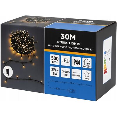 Inny producent Lampki Choinkowe Stałe Światło 500 LED 33m Białe Ciepłe IP44 Zewnętrzne Inny producent Lampki Choinkowe Stałe Światło 500 LED 33m Białe Ciepłe IP44 Zewnętrzne