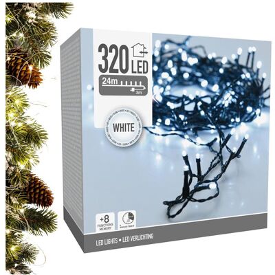 Lampki Led 320-L 300Cm Biały 8 Funkcji Z Pamięcią Wew/Zew Koopman Lampki Led 320-L 300Cm Biały 8 Funkcji Z Pamięcią Wew/Zew Koopman