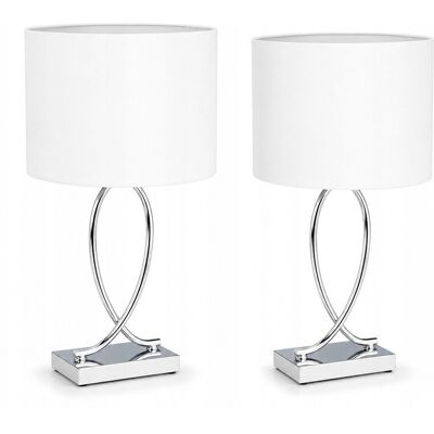 Lampki Nocne 2x Relaxdays E27 Srebrne Lampy Stołowe Nowoczesne Lampki Nocne 2x Relaxdays E27 Srebrne Lampy Stołowe Nowoczesne