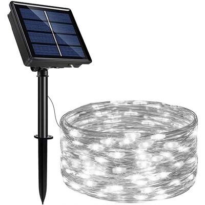 Springos Lampki Świąteczne 200 Led 22 M Zimny Biały Oświetlenie Choinkowe Solarne Druciki Springos Lampki Świąteczne 200 Led 22 M Zimny Biały Oświetlenie Choinkowe Solarne Druciki