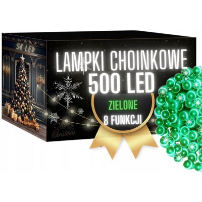 SK-Led Lampki Świąteczne LED 500 Zielone Flash 35m IP44 Wodoodporne Zewnętrzne SK-Led Lampki Świąteczne LED 500 Zielone Flash 35m IP44 Wodoodporne Zewnętrzne