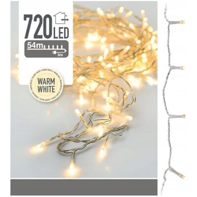 Inny producent Lampki Świąteczne Światełka Choinkowe Łańcuch Świetlny 54m Ciepły 720 LED Inny producent Lampki Świąteczne Światełka Choinkowe Łańcuch Świetlny 54m Ciepły 720 LED