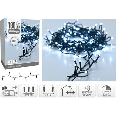 Koopman Łańcuch świetlny 180LED BIAŁYCH NA ZEWNĄTRZ 13,5m +8funkcji Koopman Łańcuch świetlny 180LED BIAŁYCH NA ZEWNĄTRZ 13,5m +8funkcji