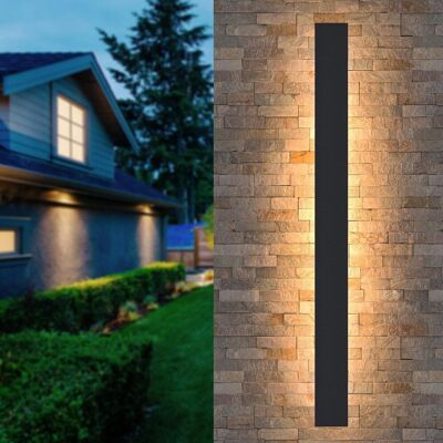 Inny producent LANGE Czarna Wodoodporna Lampa Ścienna LED IP65 150cm 48W Ciepłe Światło Inny producent LANGE Czarna Wodoodporna Lampa Ścienna LED IP65 150cm 48W Ciepłe Światło