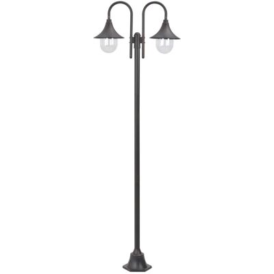 VMP Latarnia Ogrodowa 2-Punktowa, 220 Cm, Aluminium, E27, Brązowa VMP Latarnia Ogrodowa 2-Punktowa, 220 Cm, Aluminium, E27, Brązowa