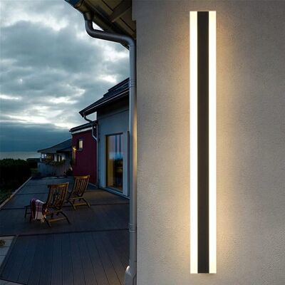 Inny producent LED Długa Lampa Ścienna IP65 Wodoodporna Czarna 115CM Ciepłe Światło Inny producent LED Długa Lampa Ścienna IP65 Wodoodporna Czarna 115CM Ciepłe Światło