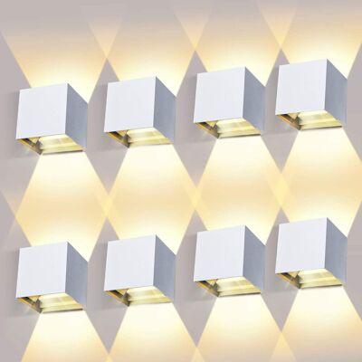Inny producent LEDMO 8 Sztuk 12W LED Lampy Ścienne Regulowany Kąt Biały 3000K IP65 Inny producent LEDMO 8 Sztuk 12W LED Lampy Ścienne Regulowany Kąt Biały 3000K IP65