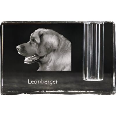 Leonberger - stojak na długopis, kryształowy organizer ze zdjęciem psa, unikatowa ozdoba biurka marki Art-Dog Leonberger - stojak na długopis, kryształowy organizer ze zdjęciem psa, unikatowa ozdoba biurka marki Art-Dog