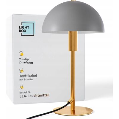 Inny producent LIGHTBOX Lampa Stołowa LED 36cm Złota Szara Do Sypialni Inny producent LIGHTBOX Lampa Stołowa LED 36cm Złota Szara Do Sypialni